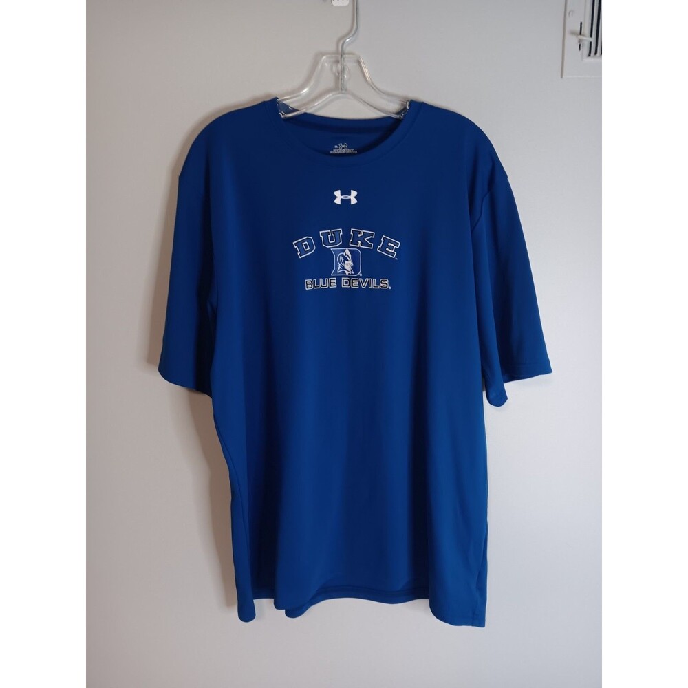 Under Armour Duke Blue Devils Pullover Tee Shirt Blue Sz XL Unisex